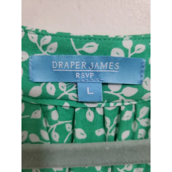 Draper James RsVP Green Flowy 3/4 SLEEVE MIDI GREEN DRESS. SIZE LARGE - Picture 2 of 7